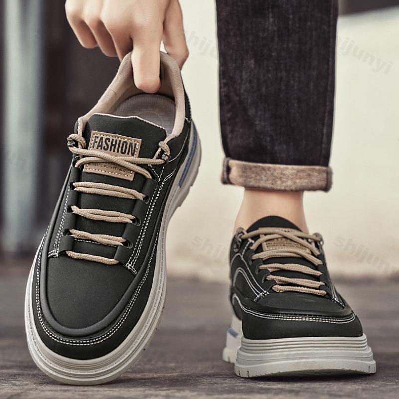 Fashion Men's Shoes Spring New Style Casual Boots 2025 Non Slip Wear-resistant Thick Soled Height Increasing Comfortable Outdoor Shoes