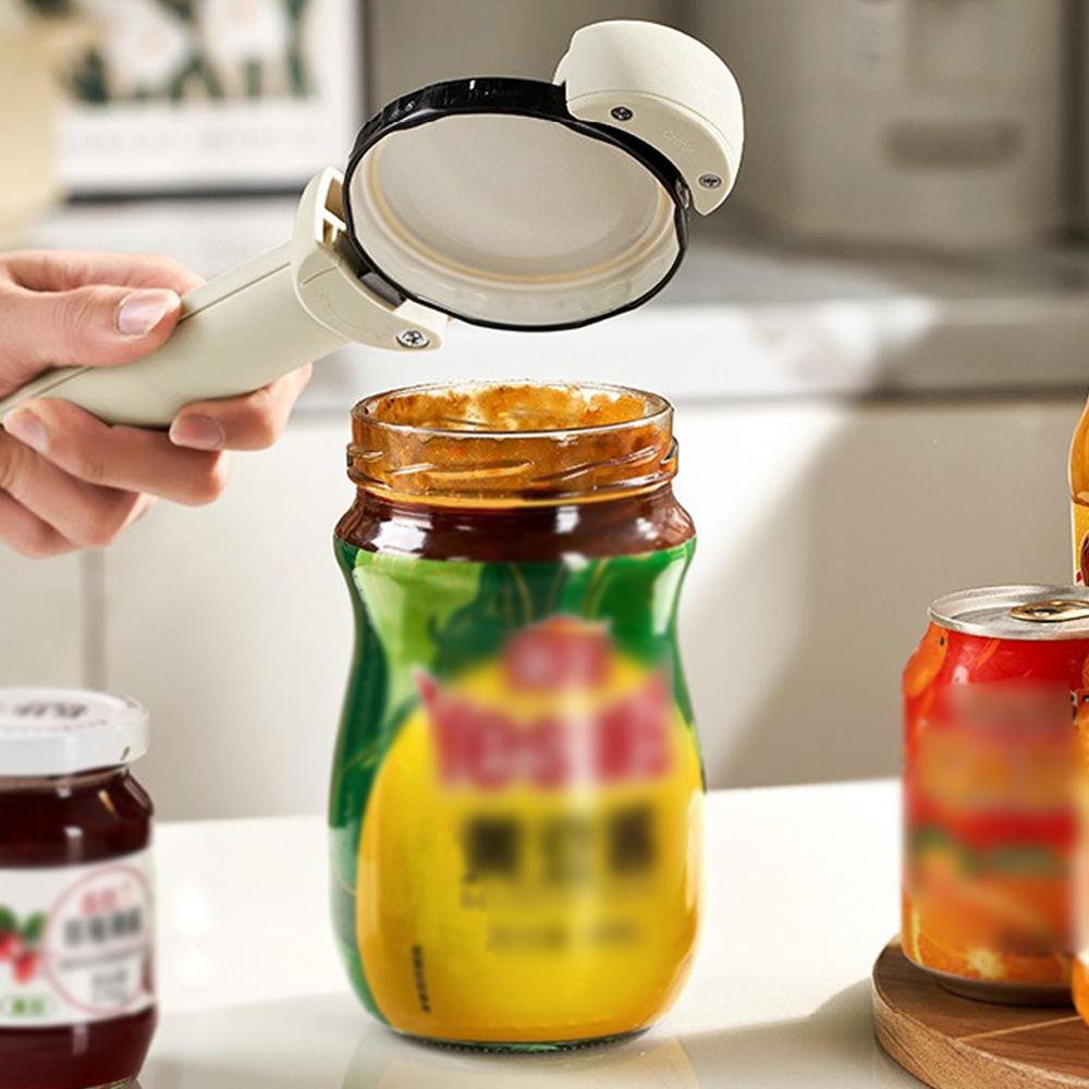 Multifunctional Bottle Opener Retractable Can Opener with Magnetic Back Adjustable Jar Lid Gripper for Weak Hands