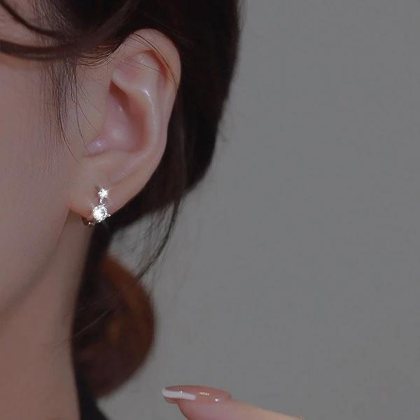 Real 925 Silver Zircon Round Hoop Earrings for Women Classic Geometric Fine Jewelry Minimalist Accessories