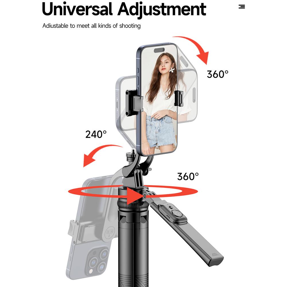 

C19 1810mm 8-section Extendable Panoramic 4-Leg Tripod Stand Folding Selfie Stick for Streaming and Vlogging Type A