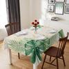 Summer Green Palm Leaf Rectangle Tablecloth for Table Decor Reusable Kitchen Dining Tablecloth Wedding Party Decorations