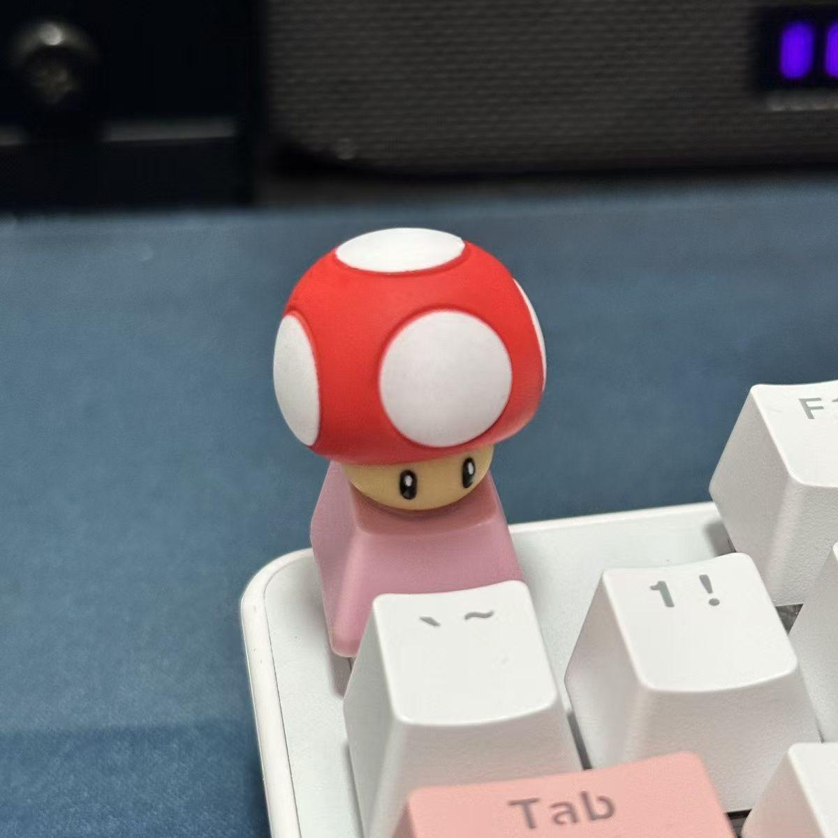 Mario Mushroom Head Handmade Mechanical Keycap - Personalized Cute Decoration
