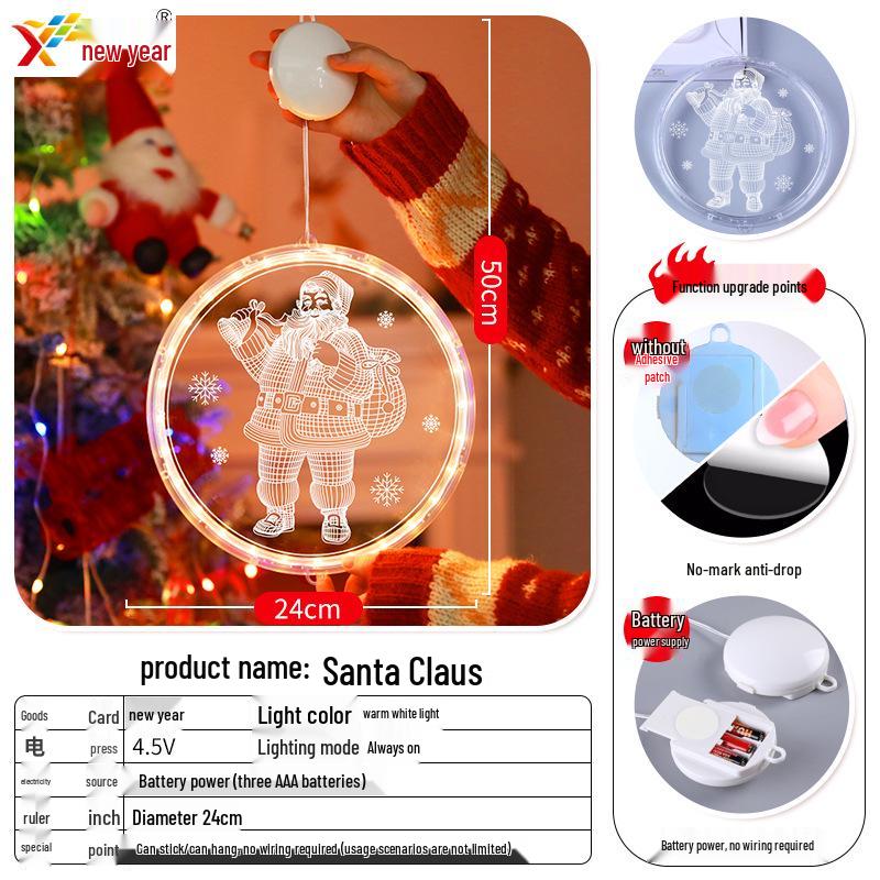 Glowing Merry Christmas LED Suction Cup String Lights for 2025 Holiday Window Display