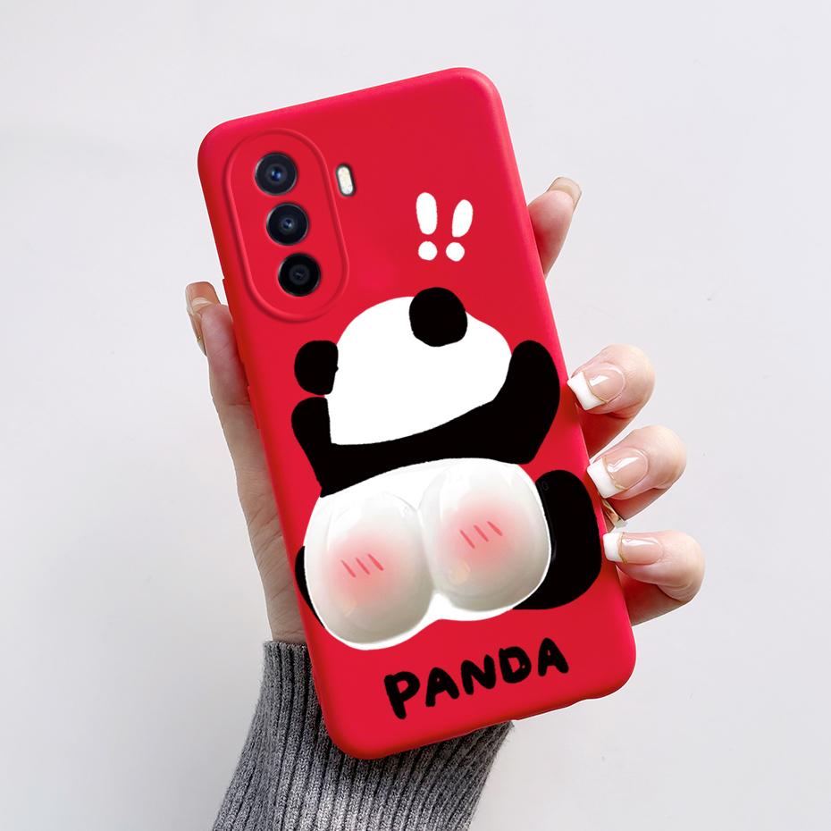 Silikon-Rückseite mit niedlichem Panda-Hasenmotiv für Huawei NOVA Y70 (6,75 Zoll).