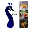Peacock Mannequin Head Foam Flocking Flower Basket Ornament for Event Banquet Home Decoration Supply