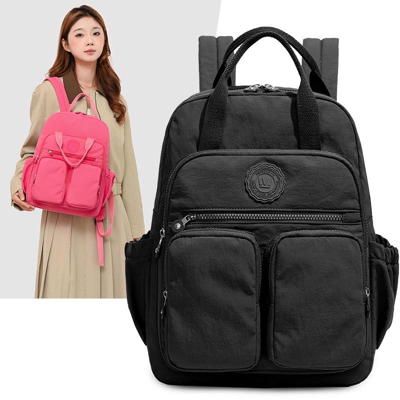 

Fashion retro large-capacity women s backpack 2025 new simple and versatile travel bag trendy simple leisure bag чёрный