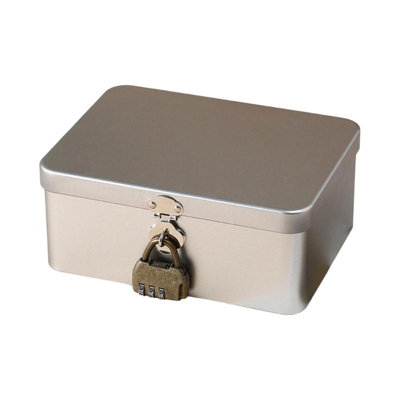 Stili Antichi Scatola Organizer in Ferro Chiusura a Chiave Decorazione da Scrivania per la Casa Archiviazione Privata Sicura