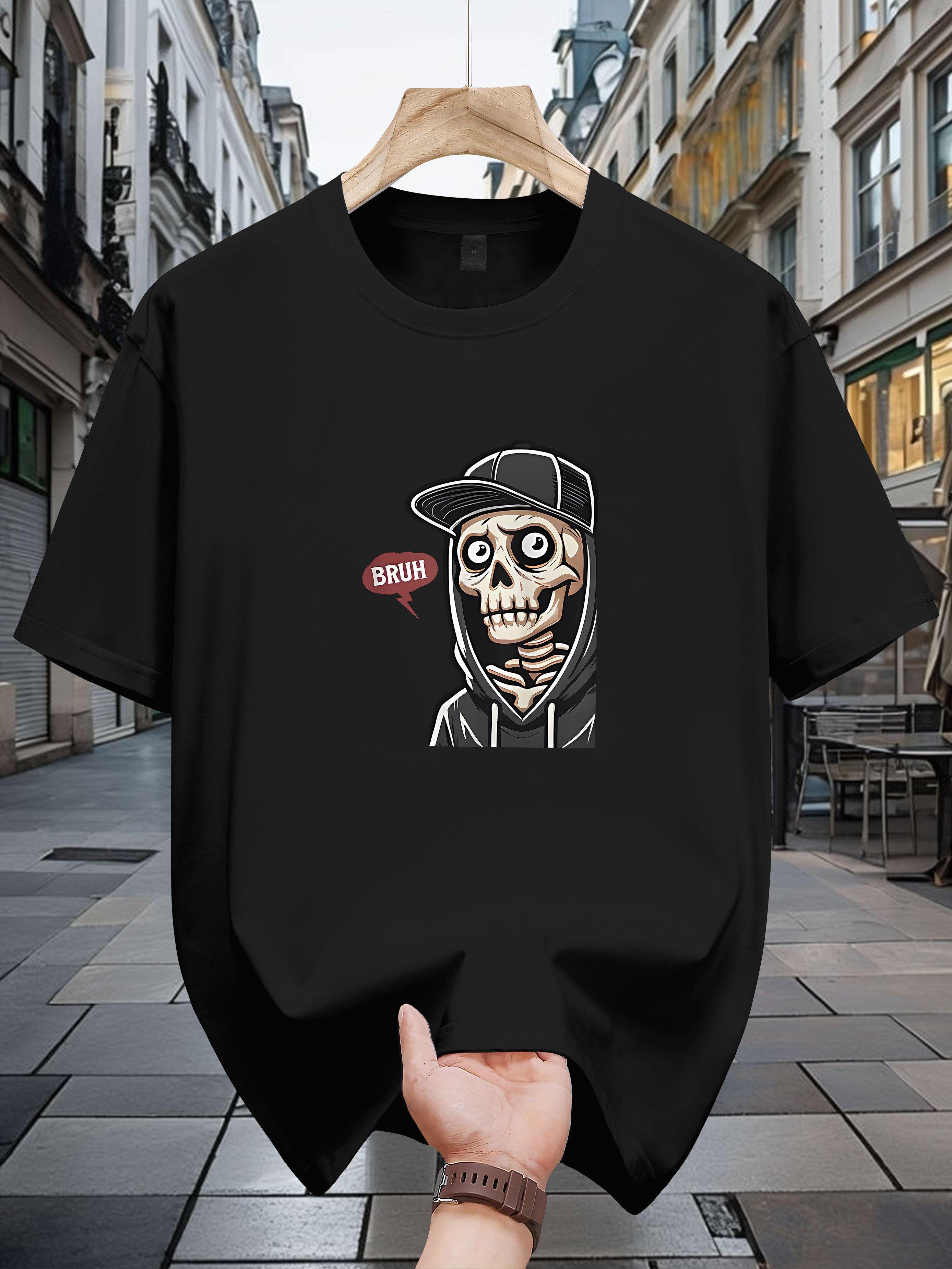 Casual T-shirt - Skull & Cap Graphic L