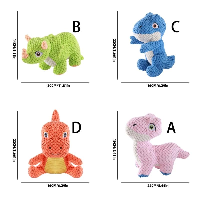 Lovely Dinosaurs Squeaky Dog Chew Toy for Interactively Fun Playing Anxiety Reliefs with Chew Resistant Easyly Washing