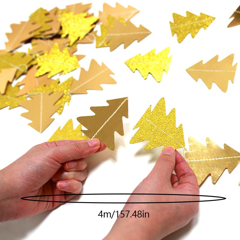 Coroană de flori în formă de copac verde Ghirlandă de hârtie de Crăciun Snur de hârtie suspendat Pandantiv brad de Crăciun