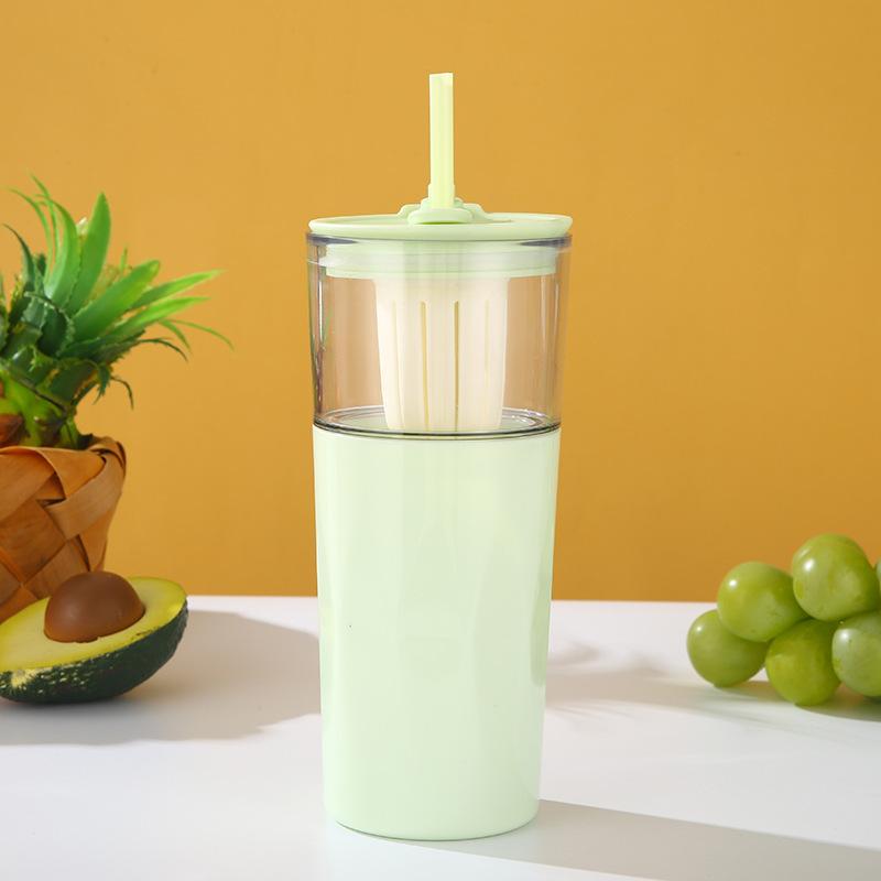 Water Bottle High Value Straw Cup Outdoor Sports Water Cup Sealed Leak-proof Fruit Teacup Large Capacity Plastic Cup Girls Youka Cup