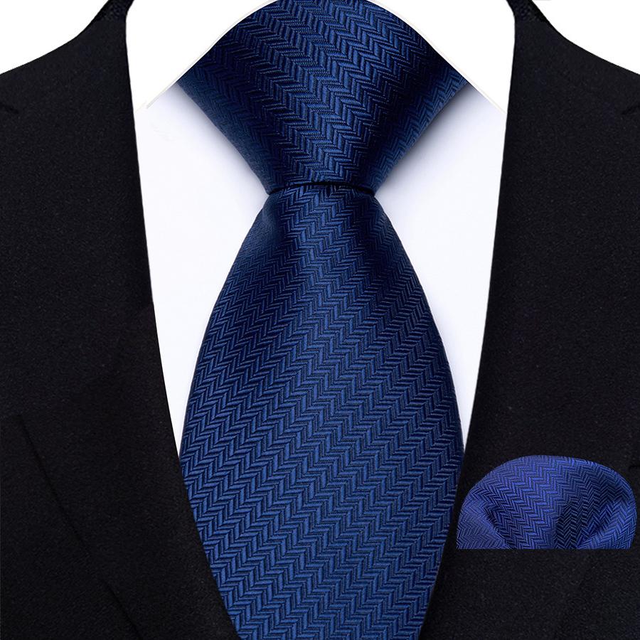 Classic Mens 8cm Tie Set Navy Polka Dot Stripes Tie For Men Wedding Business Party Fashion Design Quality Hanky Necktie Set