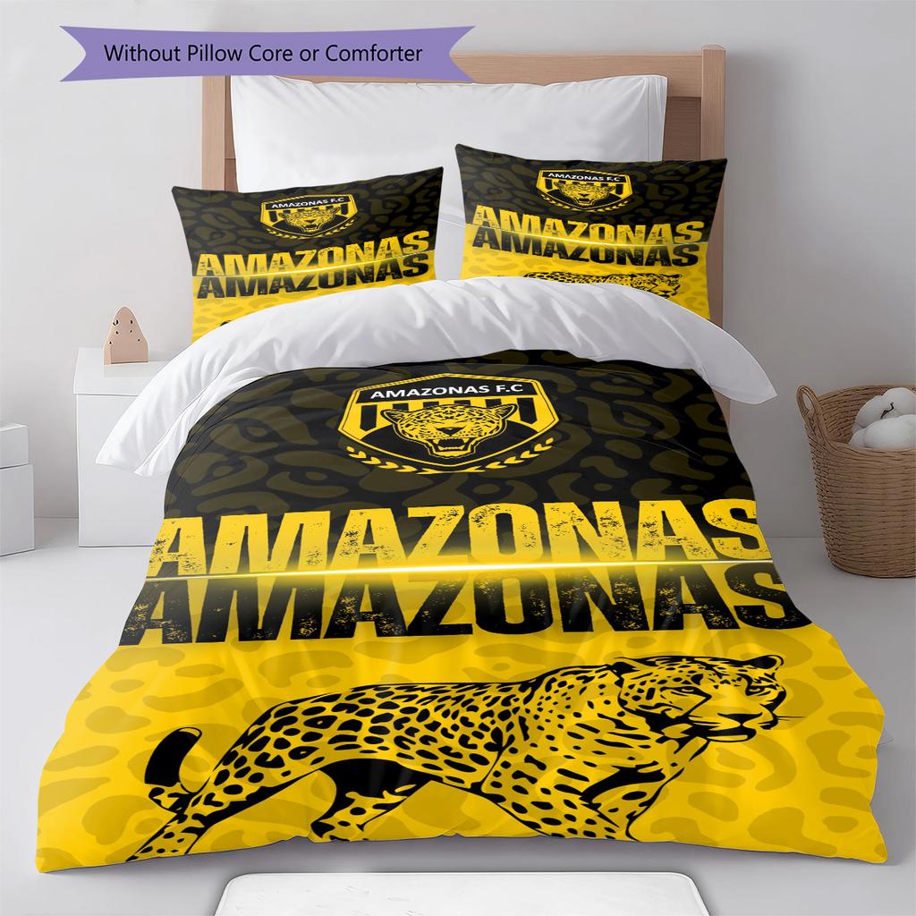 AMAZONAS FC Logo Pattern Bedding Set Quilt Cover Pillowcase Home Decor Gift (1 * duvet cover + 2 * pillowcase, without core)