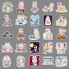 51 Cute Pink Rabbit Cartoon Stickers for Notebook, Water Bottle, and Phone Case