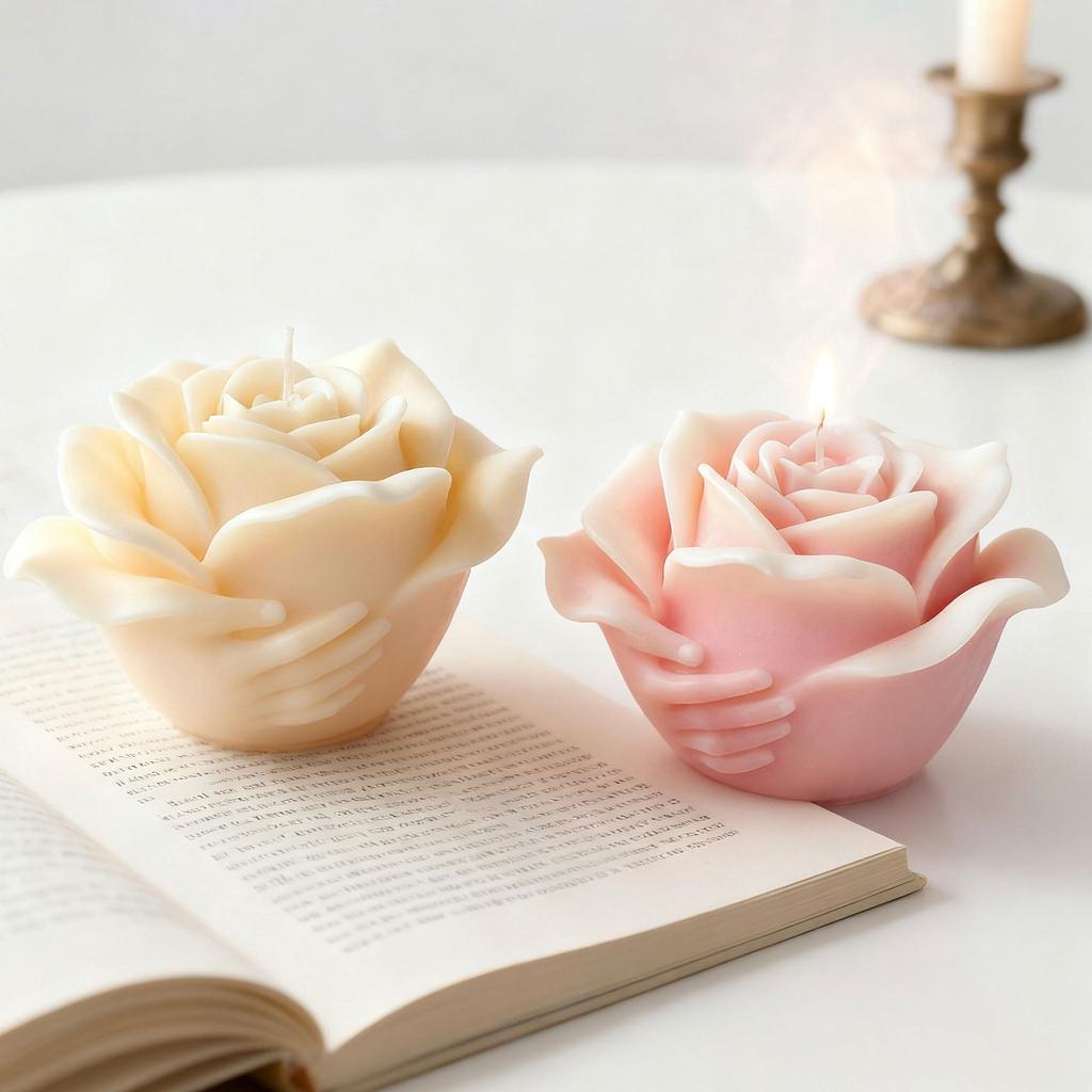 3D Rosblomma Silikonform Aromljus Gips Bildekoration Handgjorda Tvålformar Choklad Bakform