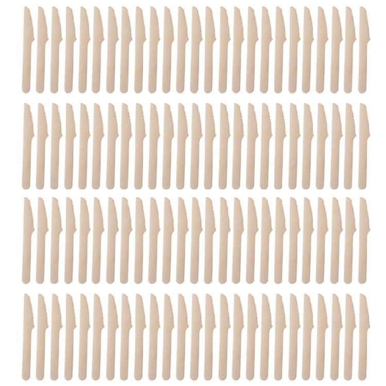 100 Pcs Wooden Utensils Disposable Cutlery for Outdoor Activities Gatherings