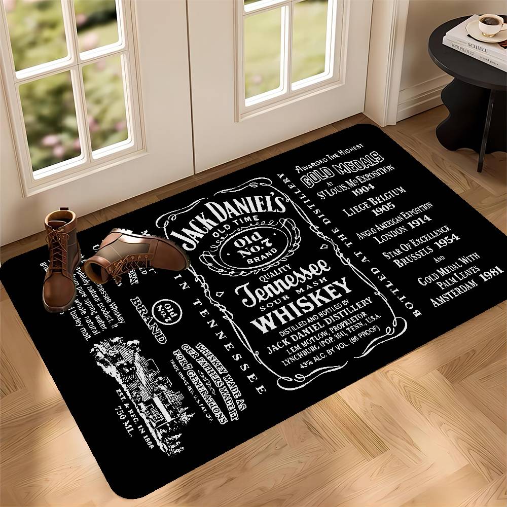 Tappeto da corridoio lavabile antiscivolo con motivo Jack-Daniels Whisky Tappeto per area divani e poltrone del soggiorno Tappetino per ingresso cucina Tappeto da area