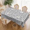 1 Piece Of Halloween Skull Pattern Tablecloth - Grey With White Bones, Suitable For Round And Long Tables