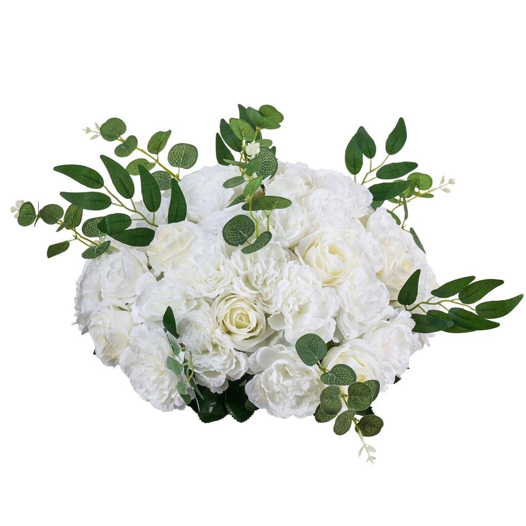 VEVOR Flower Balls Arrangement Bouquet 10 PCS, 450 Mm Diameter Artificial Flower Balls Wedding White Roses Centerpieces