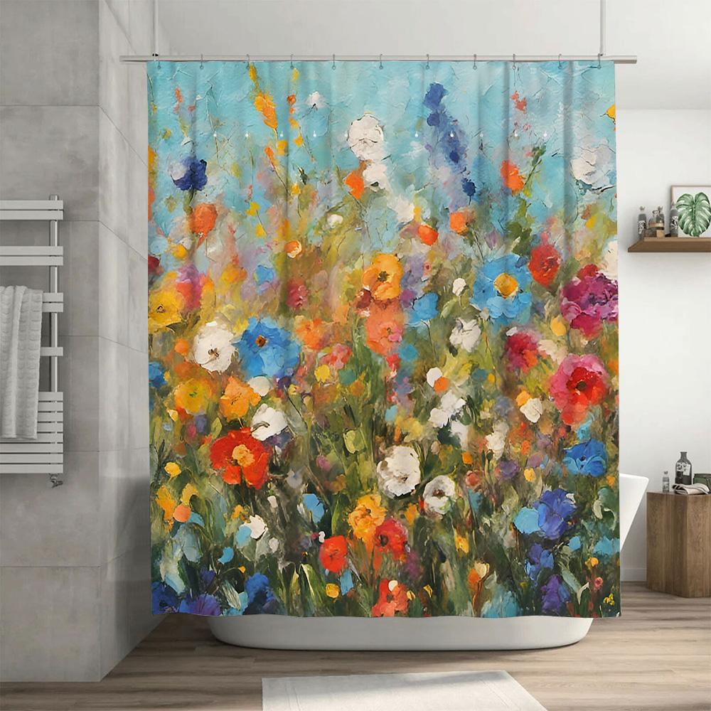 Delightful Daisies Bath Curtain: A Cheerful Addition for Your Bathroom Decor Floral Shower Curtains In Pink and White Made with