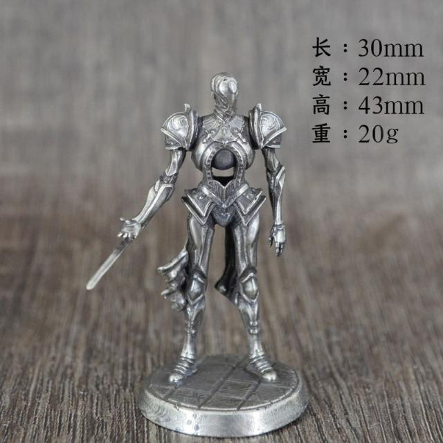 

White Copper Mini Soldier Figures War Chess Model Tabletop Game Pieces Vintage Army Legion Desktop Decor Ornament