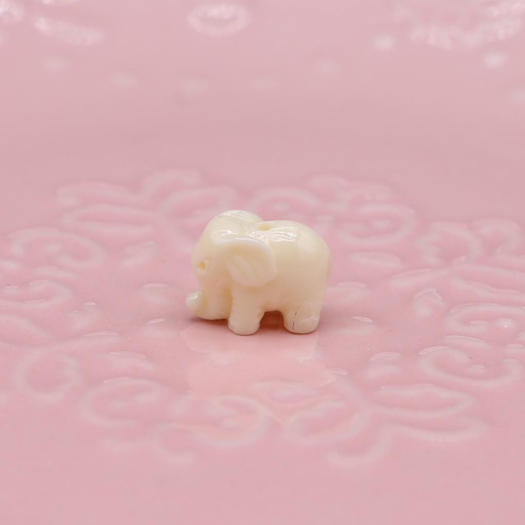 30Pcs/Bag Synthetic Coral Beads Elephant Shaped Perforated Loose Spacer Beads for Jewelry Making DIY Pendants Necklaces Keychains Accessories