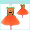 Vestido de Princesa Abóbora Fofo Para Meninas Perfeito Para Cosplay de Halloween!