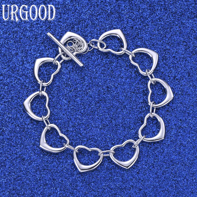 925 Sterling Silver Fashion Jewelry Heart Bracelet