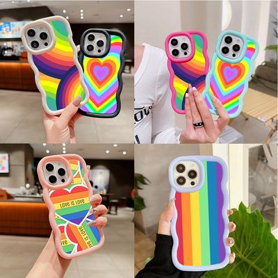 Ae93 Rainbow Art Design Protective Phone Cases for Samsung S24 Plus S23 Ultra A14 A55 A06 Honor X9b Motorola OnePlus Big Wave TPU Back Cover