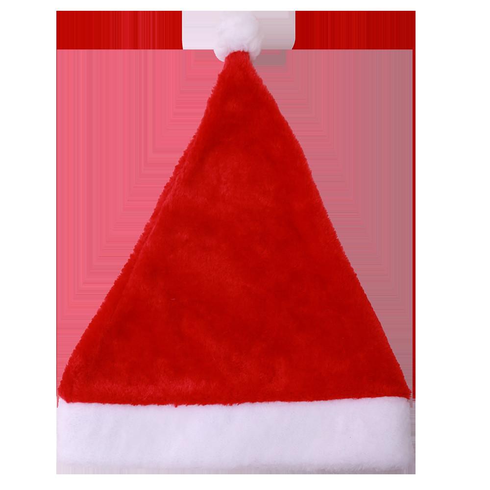 Plush Premium Short Christmas Hat With Big Ball For Festive Decorations Holiday