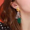 Glass Monstera Earrings