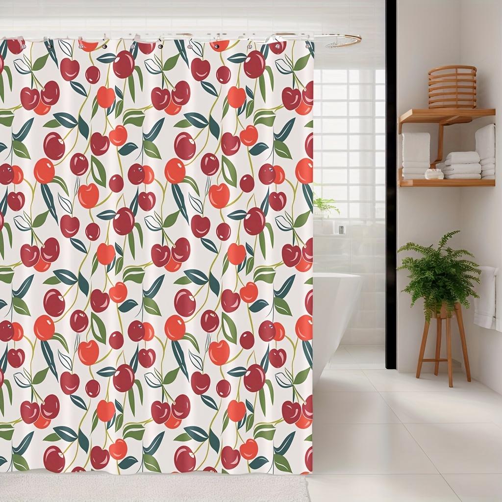 Easy Clean Shower Curtain With Hooks Mildew Resistant For Home And Commercial Use