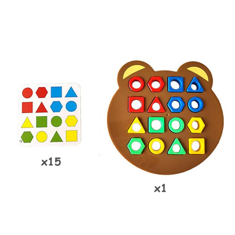 

DIY Kid 3D Geometric Shape Color Matching Toy Montessori Brain Games for Children Sensory Parent-Child Interactive Game Boy Girl