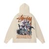 Classic Print Hooded Sweatshirt Teens Unisex Loose Fit Cotton Pullover Streetwear