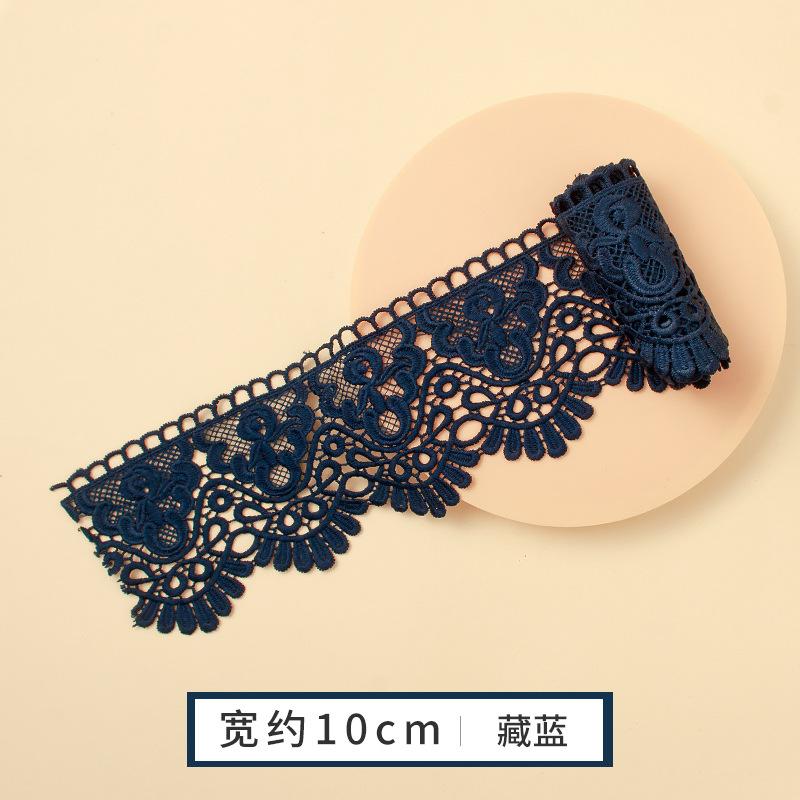 Ruban de Dentelle Brodé Floral Creux de 1 Mètre Soluble dans l'Eau pour Couture d'Articles d'Habillement DIY Tissu Artisanat Fait Main Bande de Dentelle Noir Blanc
