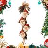 Winter Holiday Party Favors Santa Claus Wooden Hanging Ornament, Rustic Christmas Tree Decor with Ornament Jute String, Farmhouse Wall for Home Garden