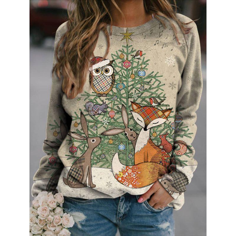 3D Printed Long Sleeve Round Collar Hoodie3d Print Long Sleeve Crew Neck Sweater