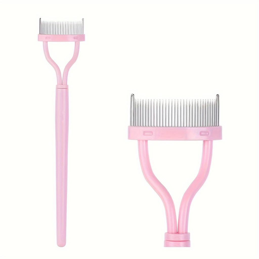 Eyelash Separator Tool Steel Teeth Lash Comb Eyebrow Eye Lash Brush With Cover Arc Design Mascara Comb for Women Eyes Makeup