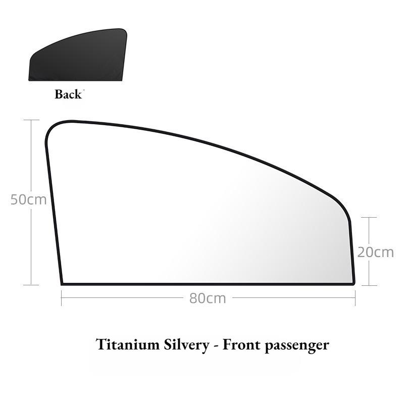 Tendalino Magnetico per Finestrino Auto Argento Titanio Tendalino Parasole per Finestrino Laterale Auto Pieghevole Copertura per Finestrino Laterale Auto, Protezione Privacy Oscurante