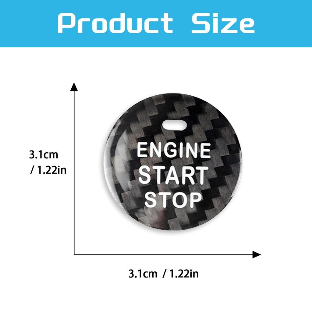 Carbon Fiber Push Start Button Cover Compatible with Subaru WRX 2015-2019 Forester Outback 2013-2020 XV Legacy 2014-2020 Engine Start Stop Keyless