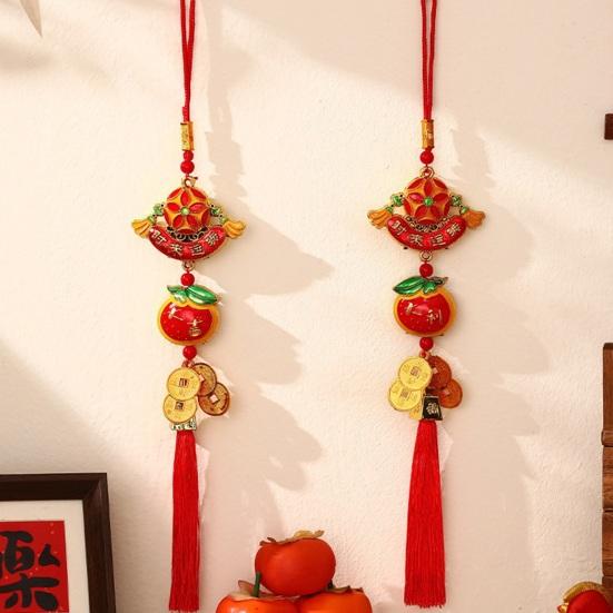 Dekorace na čínský Nový rok 2026 Rok koně Šťastný amulet se střapcem Feng Shui závěsné přívěsky pro bohatství a štěstí