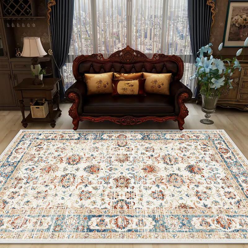 Bohemian Retro Style Decorative Rug for Living Room Soft Antiskid Sofa Table Mat Big Size Foldable Study Decoration Rug Washable