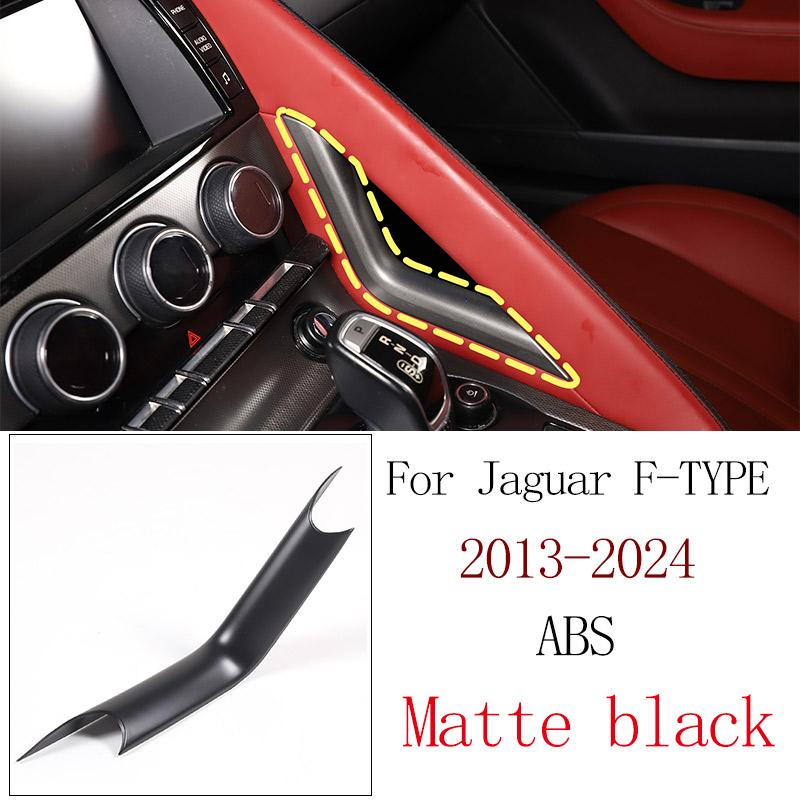 ABS Matte Black For Jaguar F-TYPE 2013-2024 Car Central Control Water Cup Panel Glass Lifting Frame Car Interior Accessories