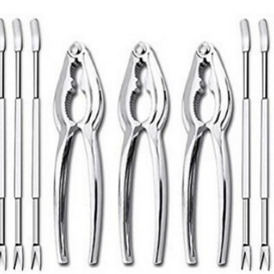 Zinc Alloy Crab Claw Tool Set - 12-Piece Crab Clip & Eating Set