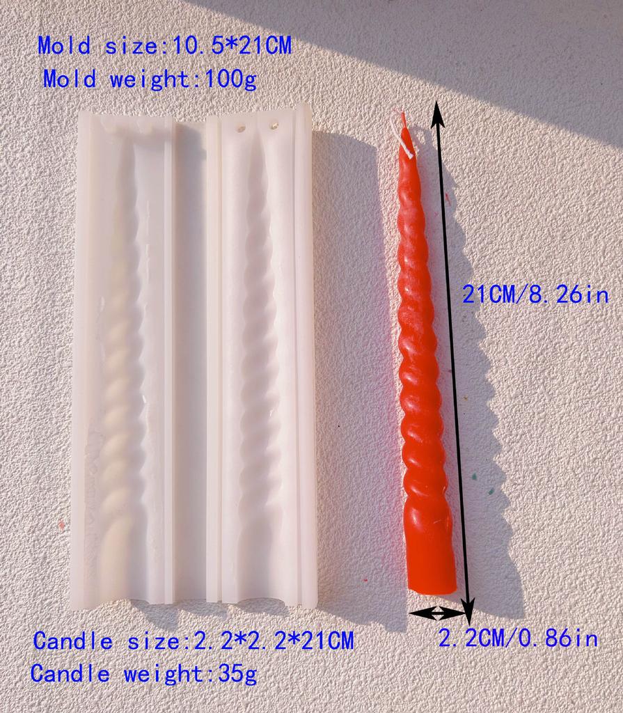 Upgrade Without Leaking Cross-border Popular Spiral Twisted Long Candle Silicone Mold DIY Wedding Church Decoration Candle