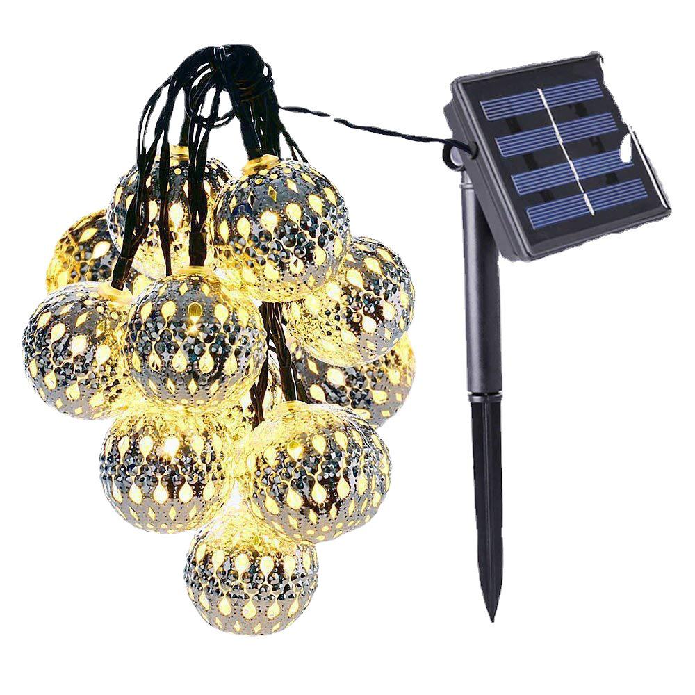 LED Solar Moroccan Ball Christmas String Lights