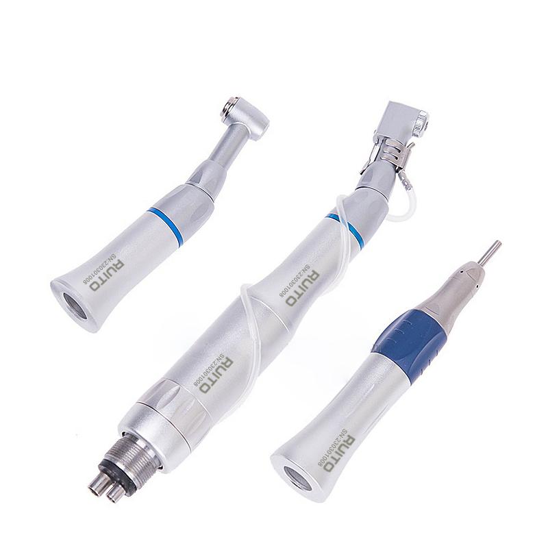 Dental 2/4 Holes Air Motor Contra Angle Low Speed Handpiece Latch E-Type External  Single Water Spray Dental Supplies