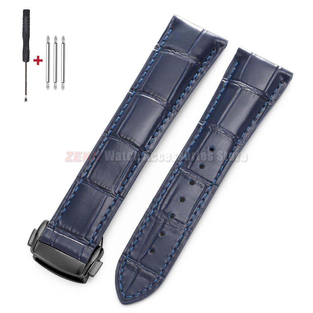 For Omega Seamster Watch Premium Leather Watch Strap 19mm 20mm 21mm 22mm Solid Steel Deployant Clasp Bamboo Cowhide Watch Bands