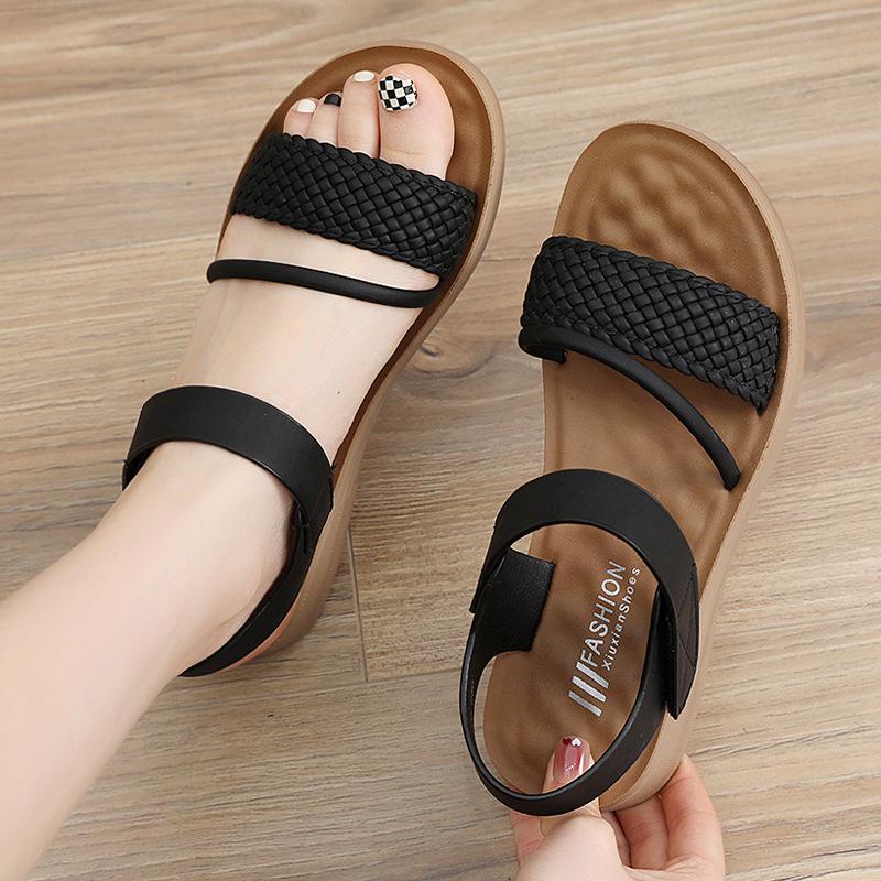 2025 Summer Fashion Soft Sole Wedge Sandals for Middle-Aged Women Shoes