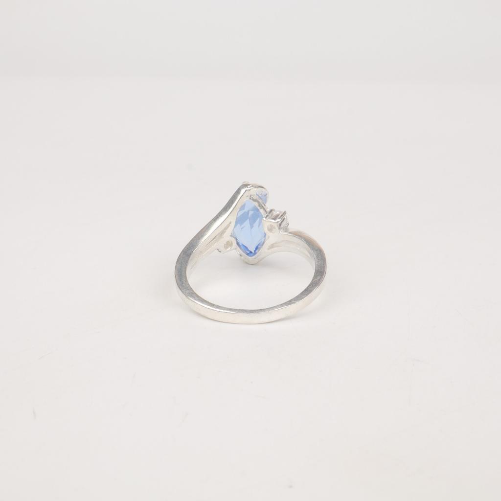 Natural Tanzanite Gemstone 925 Sterling Silver Jewelry Zircon Ring Gift For Wife CZR-8-9